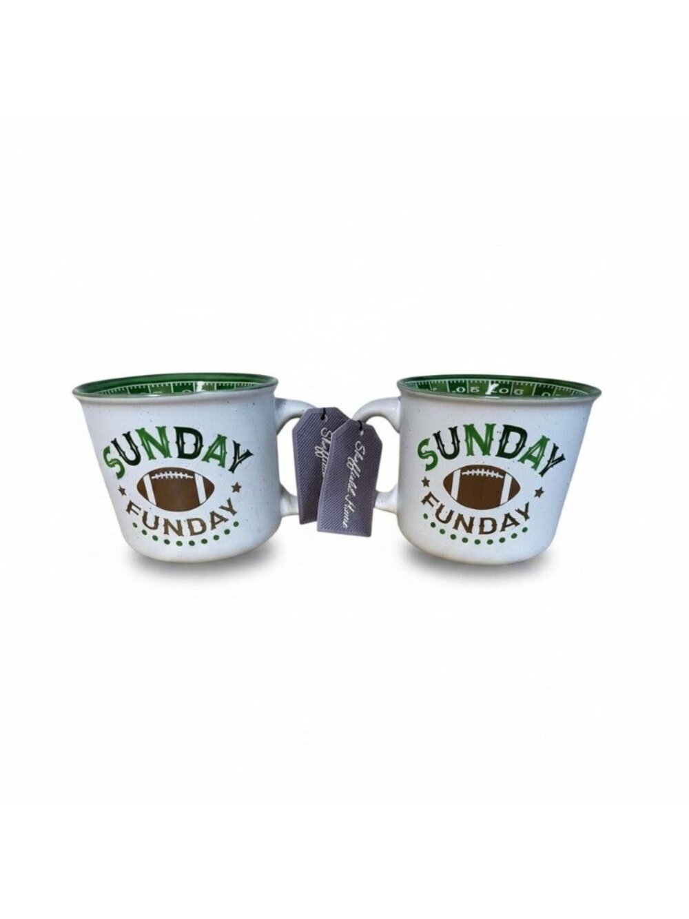 Sheffield Home Sunday Funday Football Mug Set of 2 Ceramic NWT